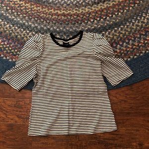 Who What Wear striped blouse with puffy sleeves